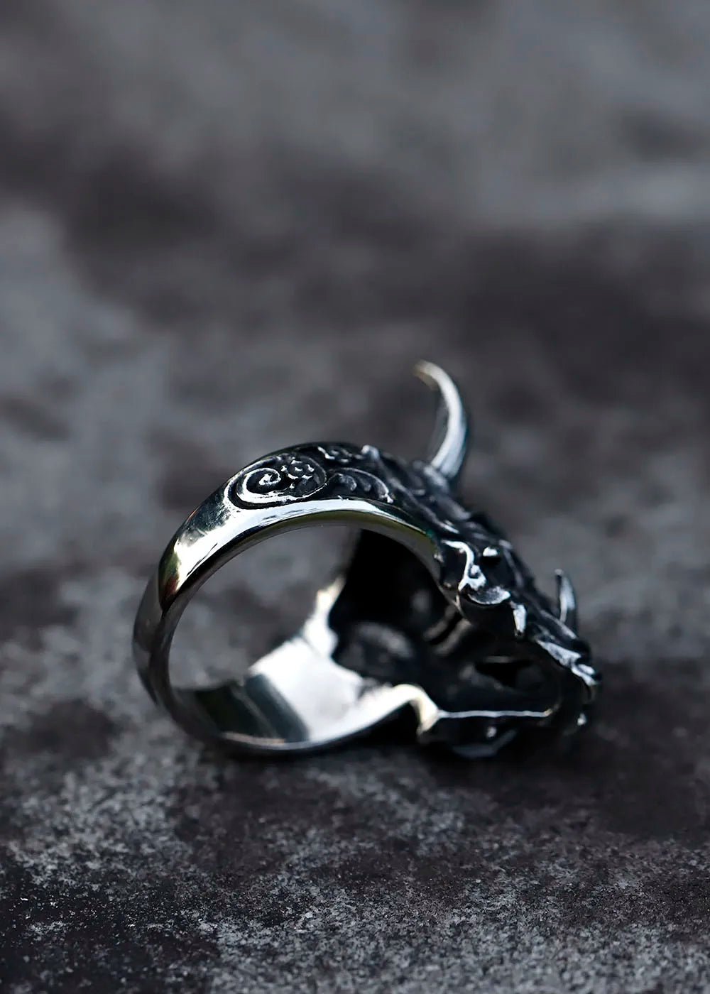 2022 NEW Men's 316L stainless-steel rings Retro Devil Skull Demon  gothic punk FASHION Jewelry Gifts