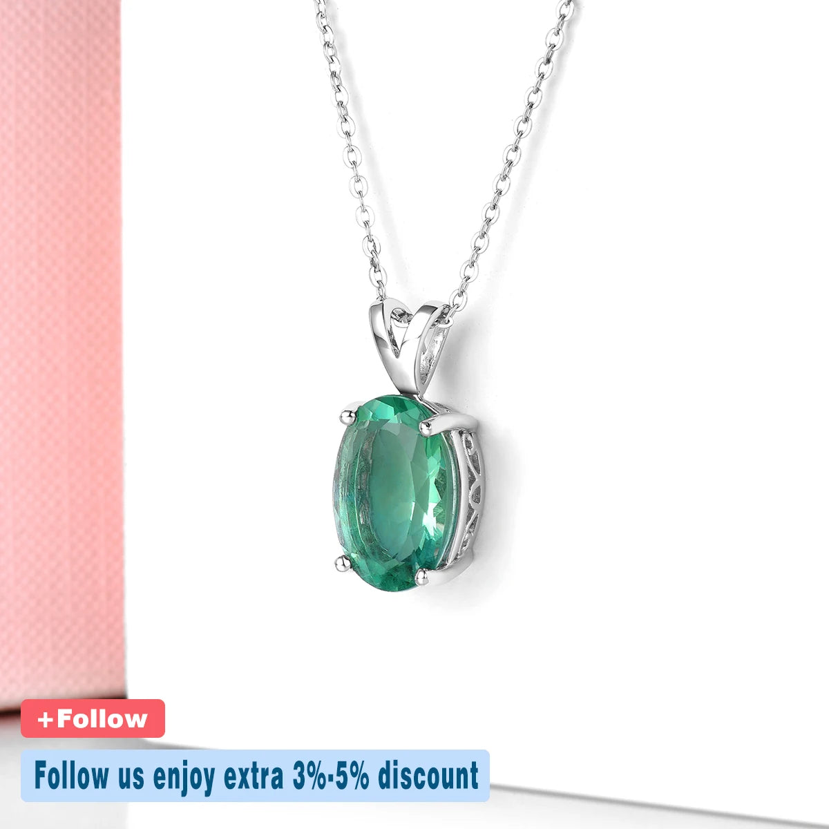 Natural Green Fluorite Solid Sterling Silver Pendants 6.6 Carats Genuine Gemstone Classic Simple Design Women New Year Gifts