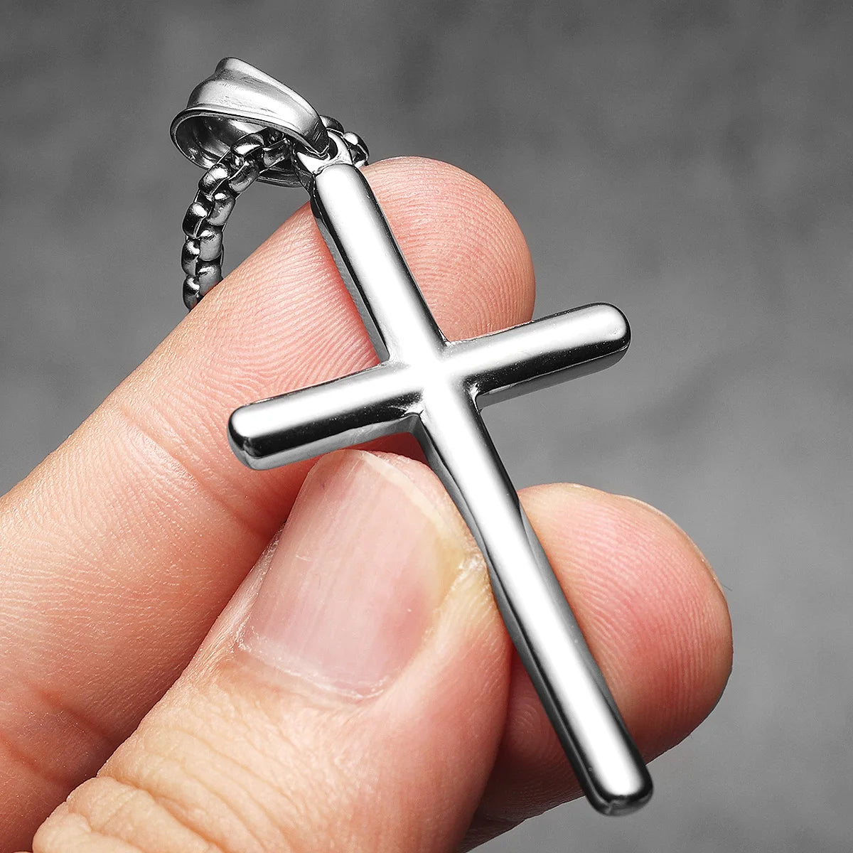 Simple Cross Amulet Stainless Steel Men Necklaces Pendant Chain Punk For Women Fashion Jewelry Gifts Wholesale Dropshiping