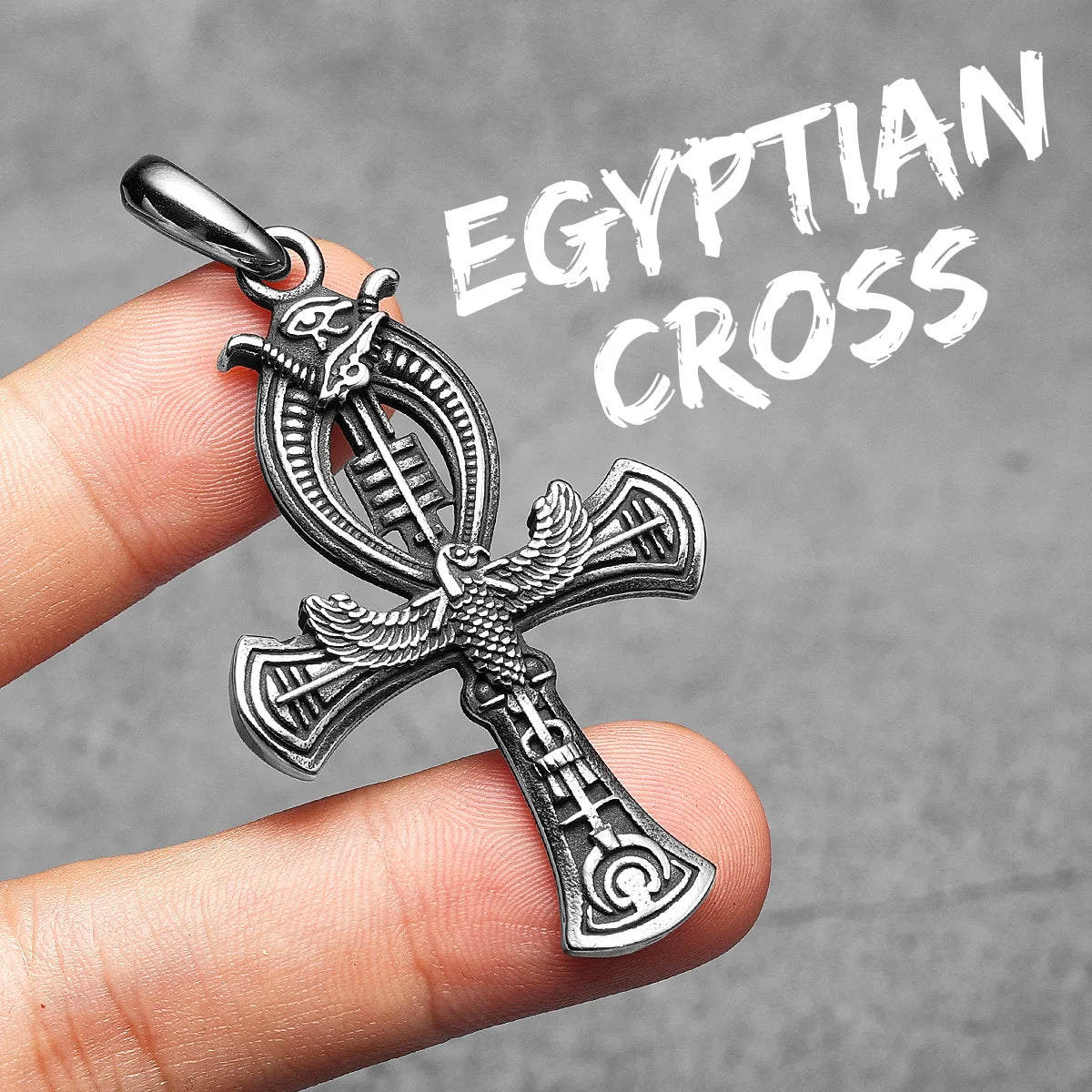 Crux Ansata Egyptian Cross Stainless Steel Men Necklaces Pendant Chain Punk For Women Fashion Jewelry Gift Wholesale Dropshiping