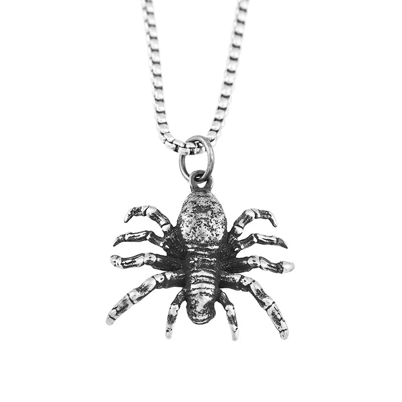 Unique Gothic Thousand Eyes Spider Pendant Stainless Steel Fashion Punk Spider Necklaces Men's Singular Animal Jewelry