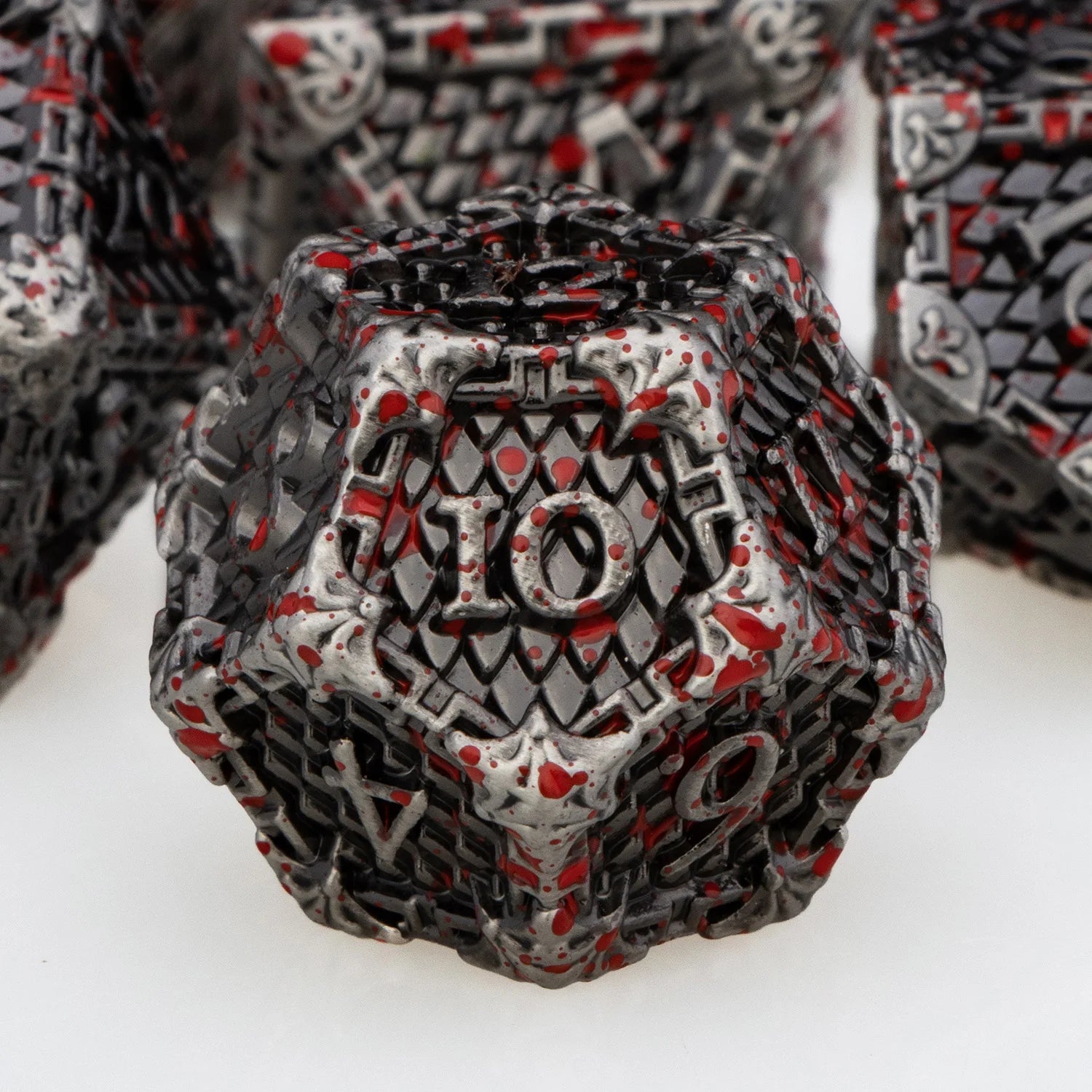 DND Metal Dice Set Dragon Scale Blood D&D Dice Dungeon and Dragon Role Playing Games Polyhedral Dice RPG D and D Dice