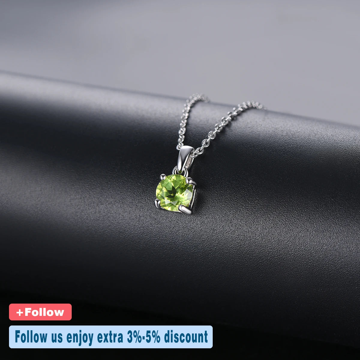 Hutang Peridot 925 Silver Pendant Round 6mm Genuine Green Gems Solid 925 Sterling Silver Chain Fine Simple Elegant Jewelry