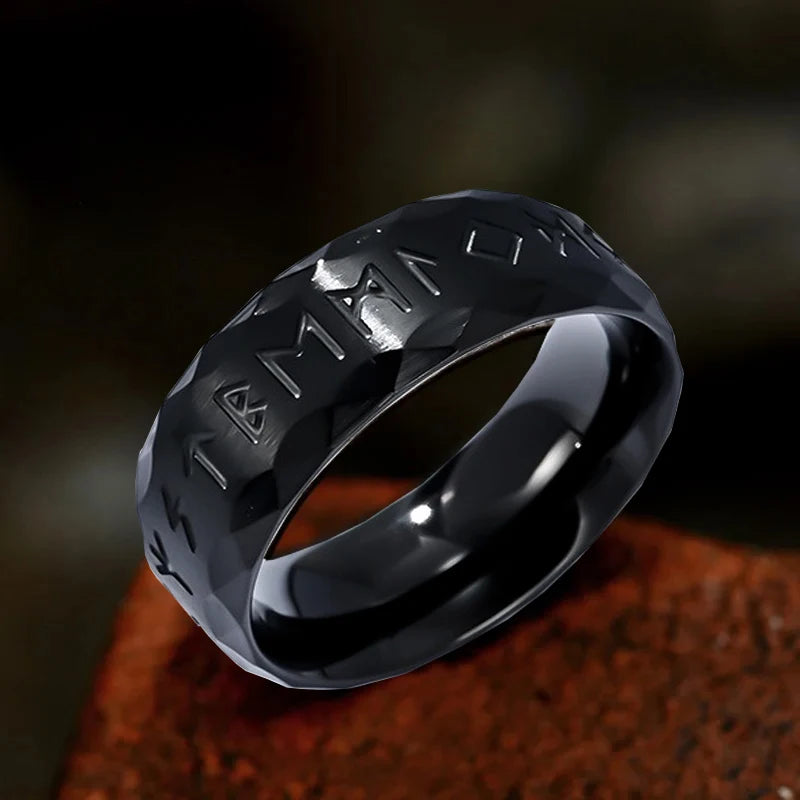 Vintage Odin Norse Viking Rune Rings For Men Fashion Stainless Steel Celtic Knot Rings Retro Couple Amulet Jewelry