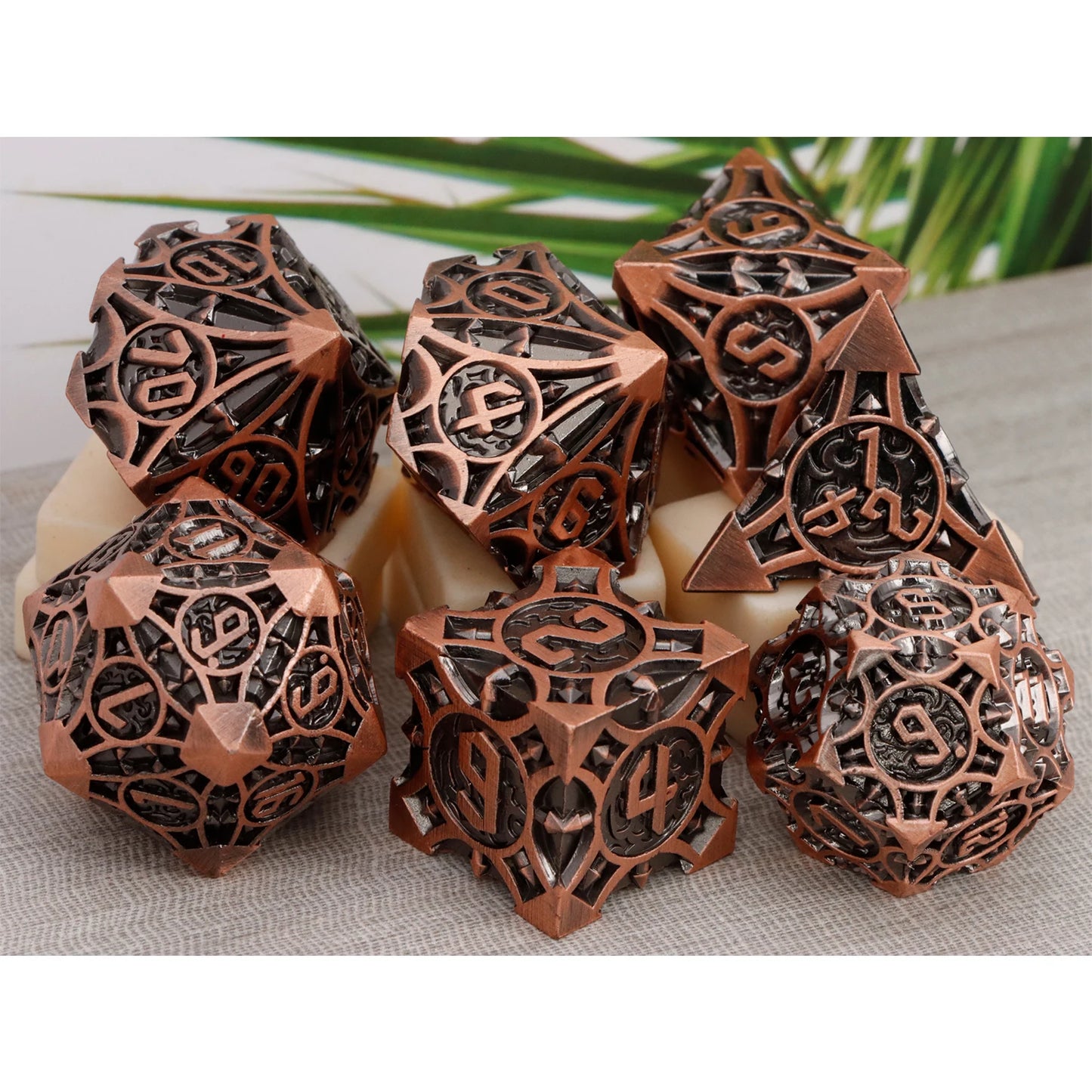 Polyhedral Metal Dice Set DND for RPG D & D Explorers Board Game etc Exquisite Dungeon and Dragon D20 D12,0 D10,0 D8 D6 D4 Q-05