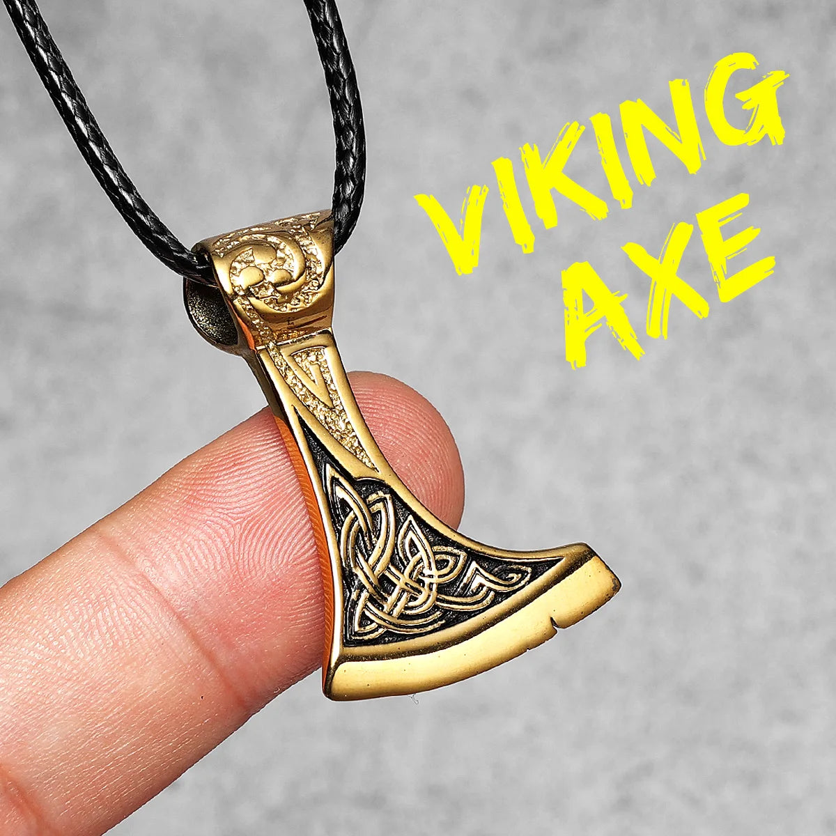 Collar con colgante de acero inoxidable con diseño de armas vikingas para hombre, estilo nórdico, estilo retro rock, punk, rap, para amigos, regalo de joyería masculina.