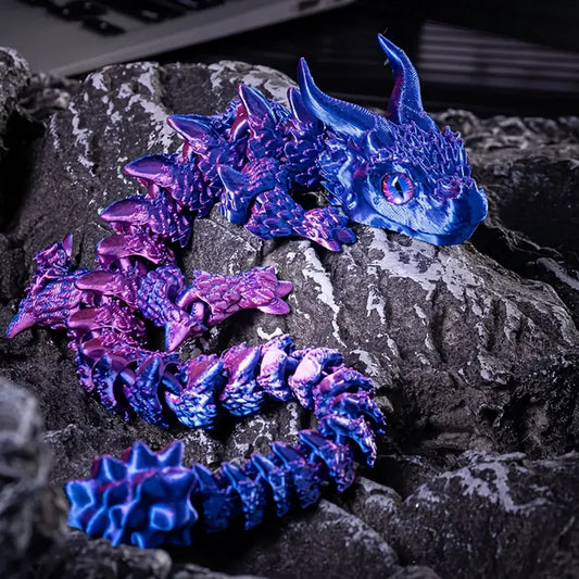 1pc Charming 3D Printed Double-Horned Dragon Figurine with Random Eyes - Ideal for Car Ornament, Home & Car Decor, Living Room