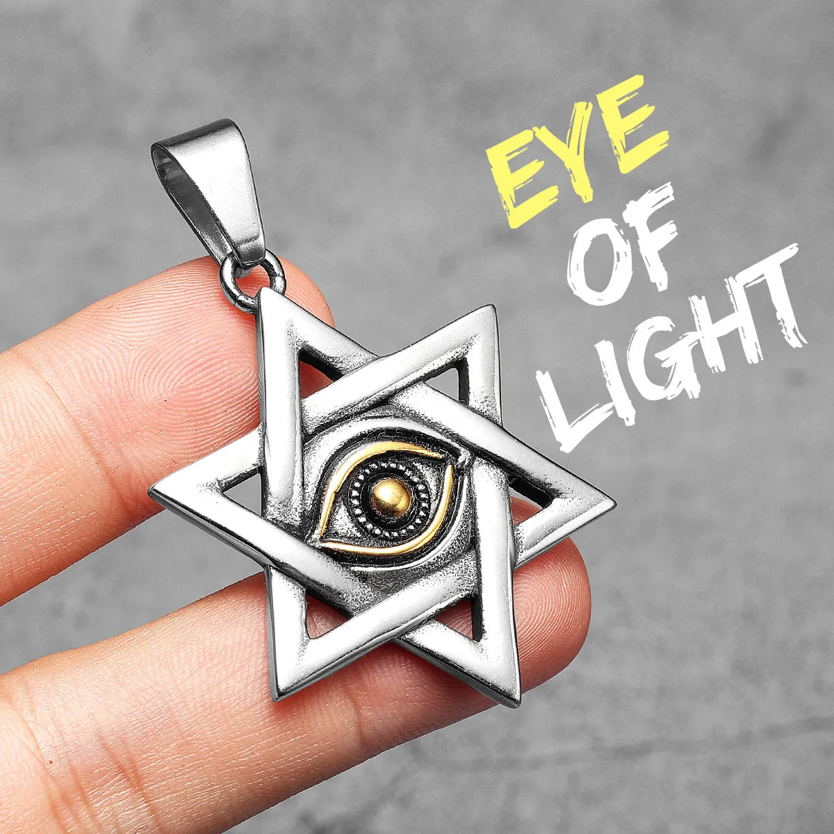 Seal of Solomon Eye of Light Stainless Steel Men Necklaces Pendant Chain Punk Stylish For Women Fashion Jewelry Gifts Wholesale