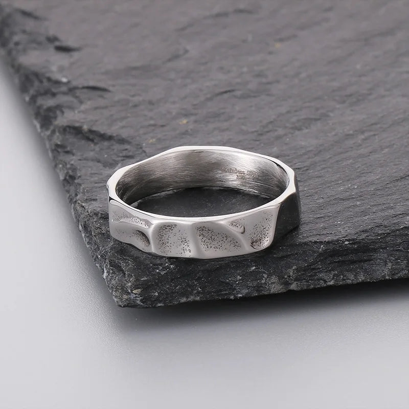 Simple Fashion Thin Stainless Steel Rings For Women Men Geometric Punk Finger Decoration Wedding Party Jewelry Christmas Gifts