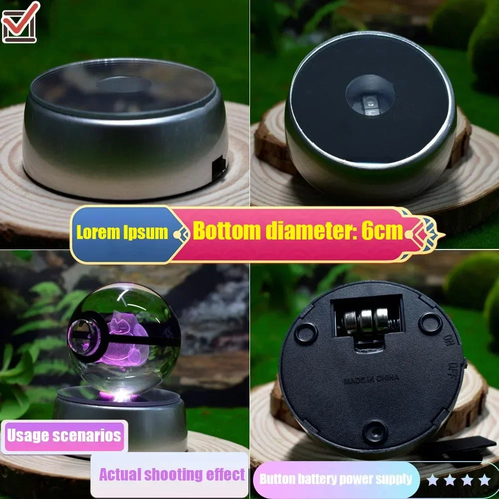 3D Pokemon Crystal Ball LED Night Light