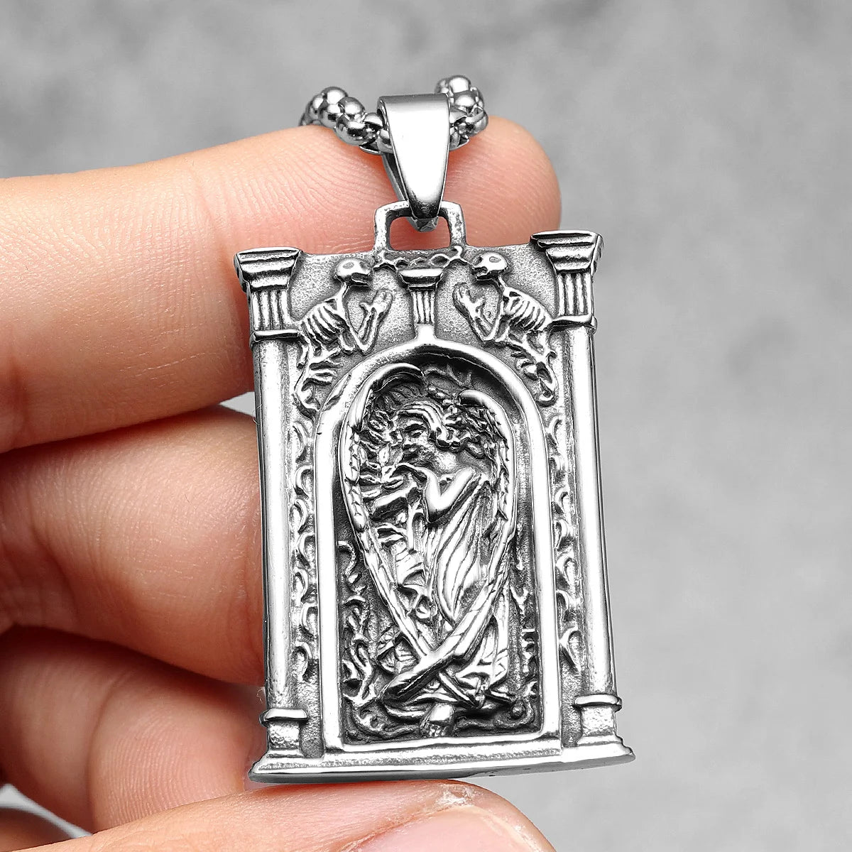 Angel Gabriel Powerful Amulets Stainless Steel Men Necklaces Pendant Chain Punk For Women Fashion Jewelry Gifts Wholesale