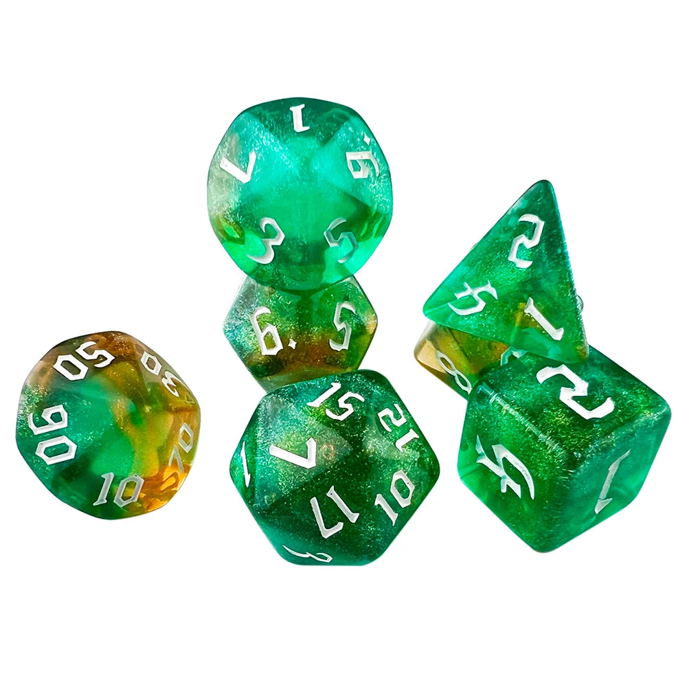 dnd dice 7pc/set green