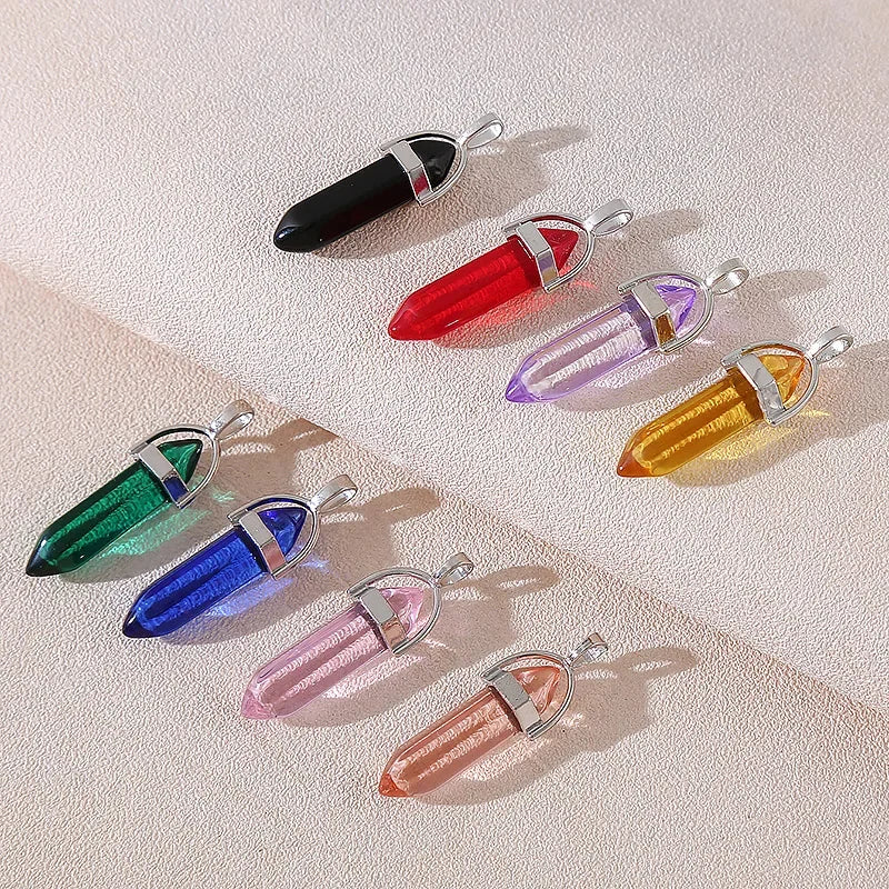 Natural Crystal Wishing Stone Necklace Energy Stone Hexagonal Pendant Men Women Birthday Gift Healing Talisman Jewelry
