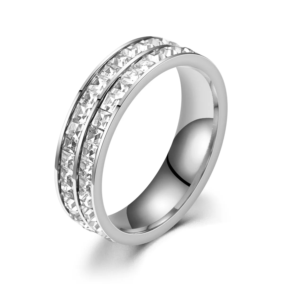 Hip Hop Iced Out Crystal CZ Bling Woman Rings Fashion Stainless Steel Rings For Men Women Wedding Engagement Jewelry Wholesale
