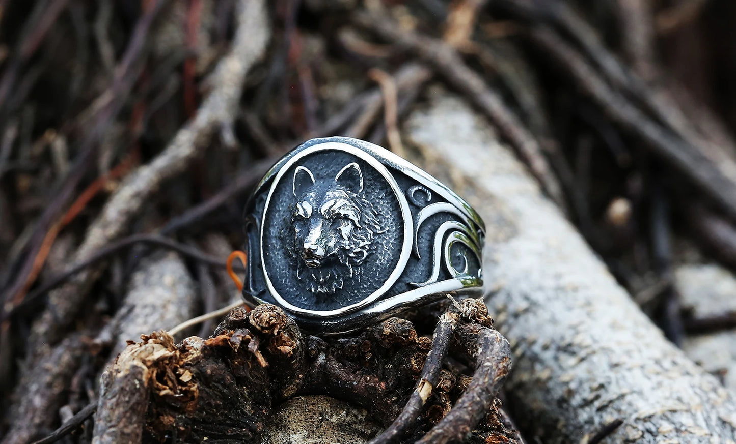 Viking Nordic Wolf Men Ring Animal Defense Totem Wolf Fashion Hip Hop Rock Unisex Finger Ring Punk Gift V237