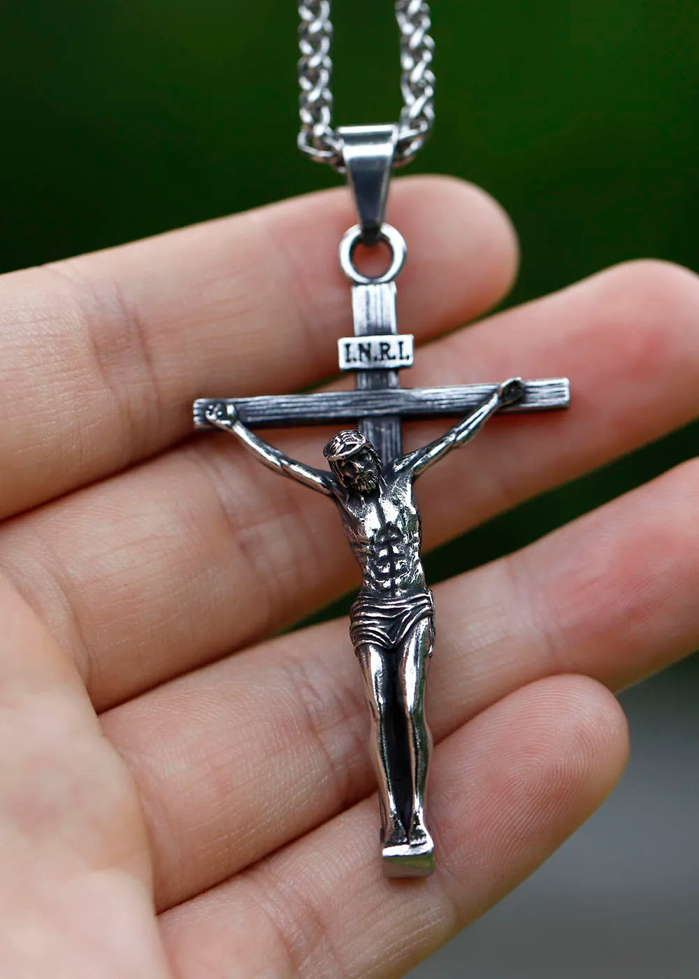 2022 NEW Men's 316L stainless-steel n Jesus Cross Amulet Pendant Necklace for teens punk biker Jewelry Gift free shipping
