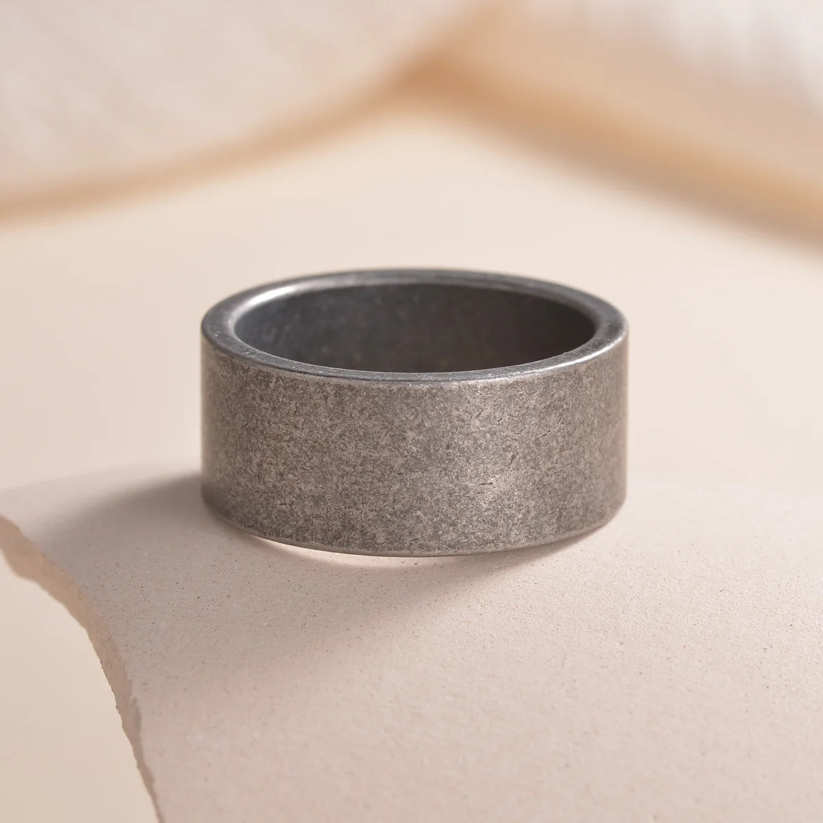 Simple Design 10MM Wide Stainless Steel Rings For Men Women Black/Gold Color/Ancient silver Color Wedding Bride Ring Jewelry
