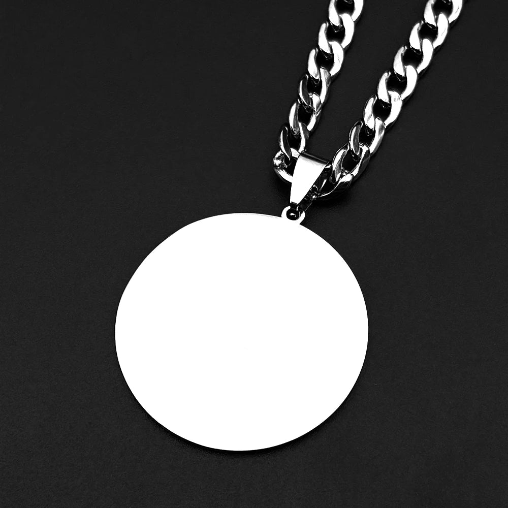 Saint Christopher Protect Us Enamel Medal Pendant Necklace for Women Men Stainless Steel Christian Chain Amulet Jewelry Gift