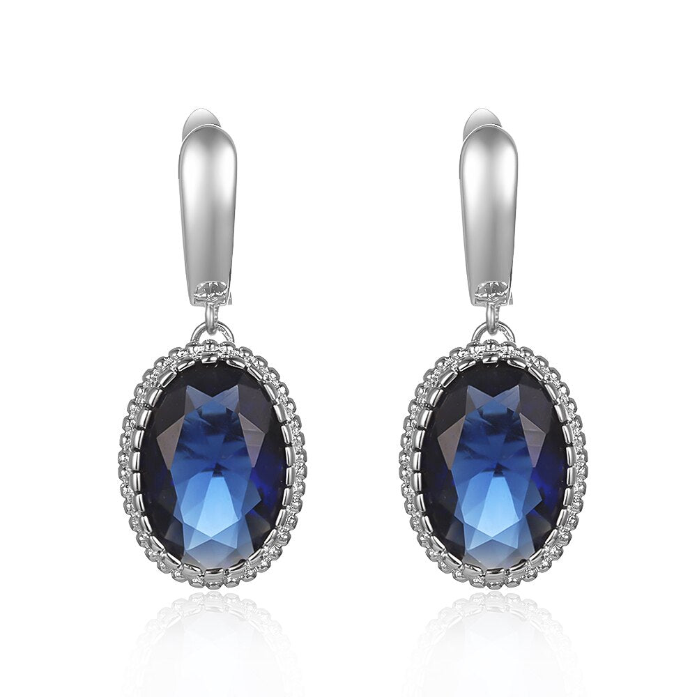 Classic Water Drop Cubic Zirconia Earrings for Women Luxury Inlay Blue/White Brilliant CZ Elegant Female Accessories Gift