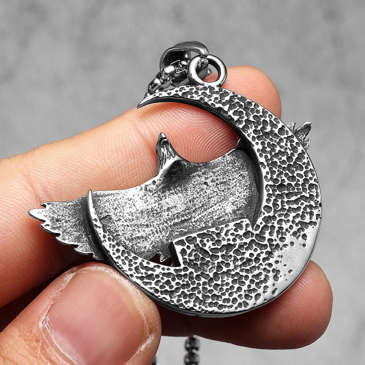 Moon Fly Eagle Stylish Stainless Steel Men Necklaces Pendant Chain Punk For Women Fashion Jewelry Gifts Wholesale Dropshiping