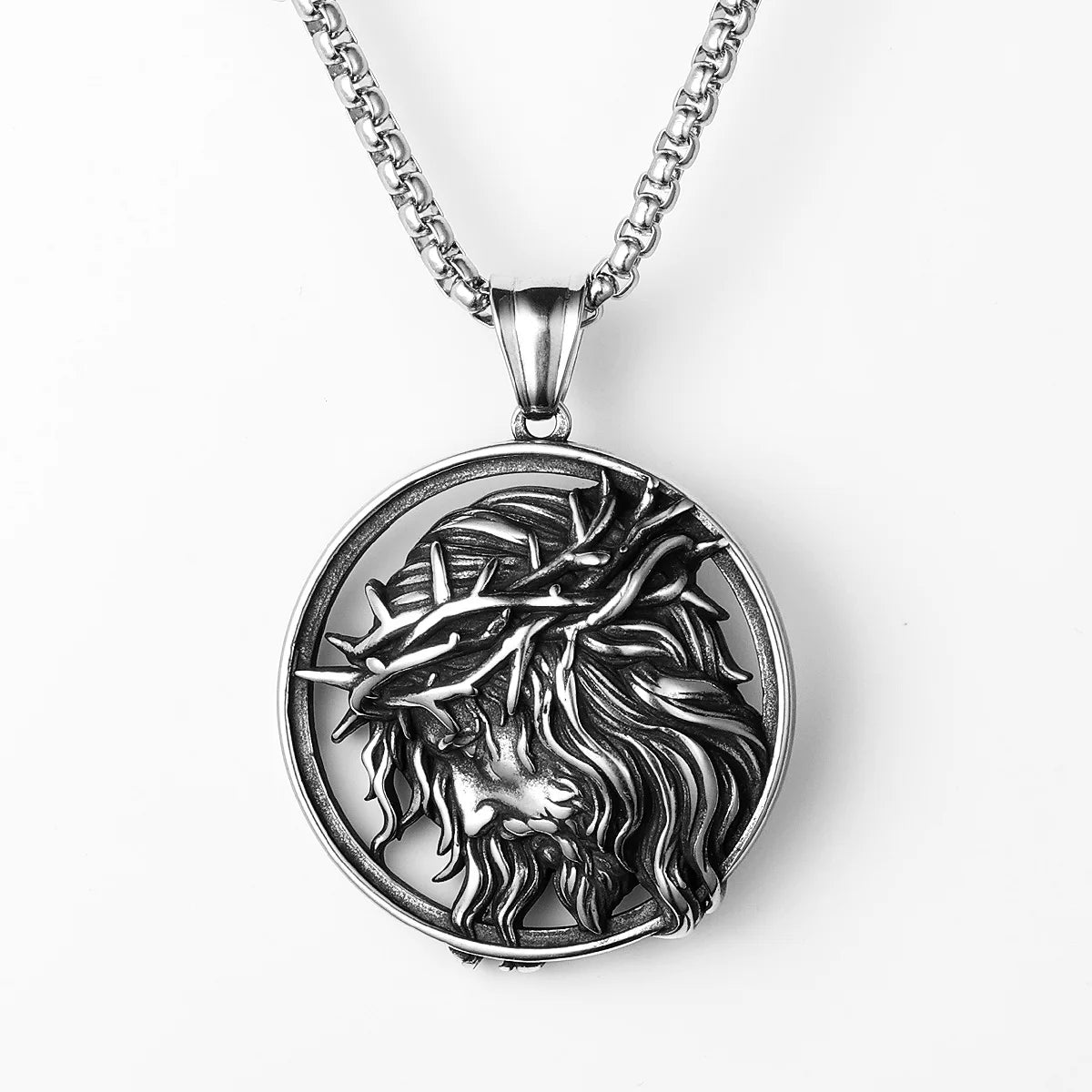 Crown of Thorns Christian Jesus Stainless Steel Men Necklaces Pendant Chain Powerful Amulet  for Women Jewelry Gifts Wholesale