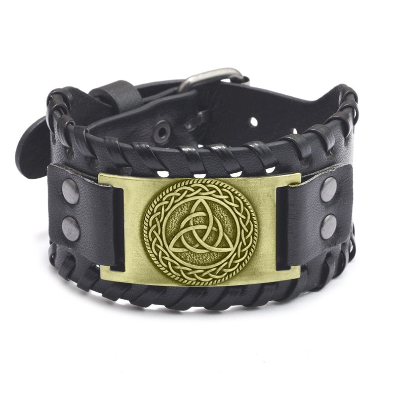 Trendy Viking Bracelet Nordic Rune Compass God Bird Charm Men&#39;s Bracelet New Fashion Leather Woven Jewelry Accessorie Party Gift 3 11 China