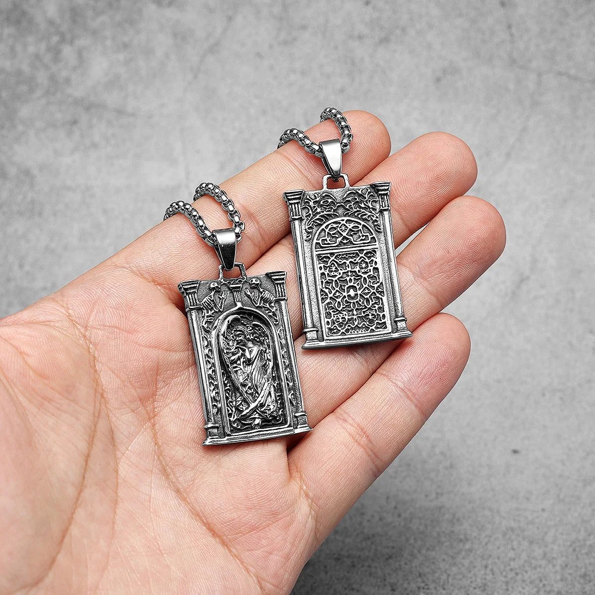 Angel Gabriel Powerful Amulets Stainless Steel Men Necklaces Pendant Chain Punk For Women Fashion Jewelry Gifts Wholesale
