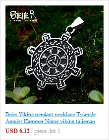 BEIER Stainless steel Thor Hammer Viking Amulet Viking Raven Ring Scandinavian Jewelry man Ring BR8-296
