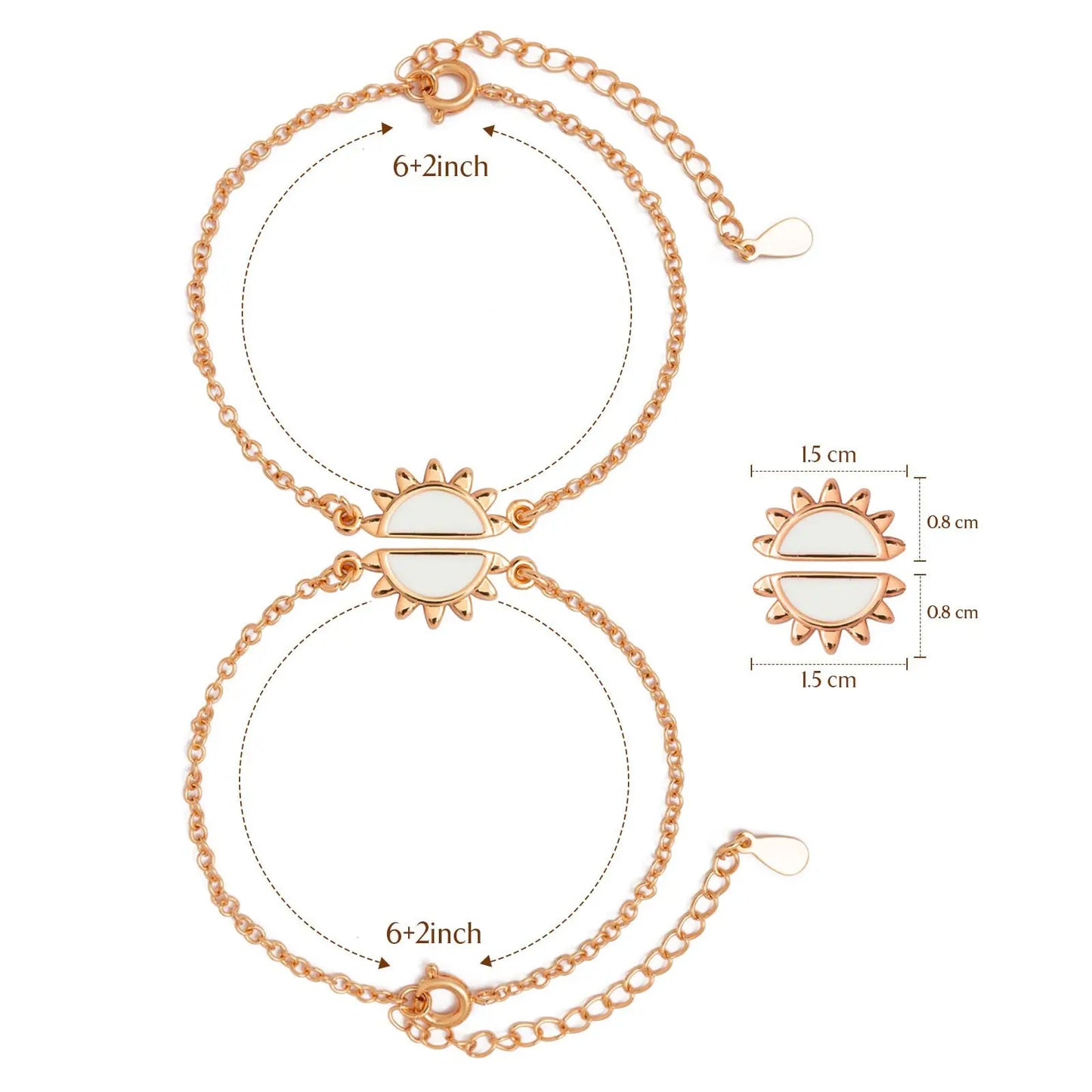 Stainless steel sun bracelet, round plaque, engraved gold chain, Christmas gift, birthday gift, couple gift