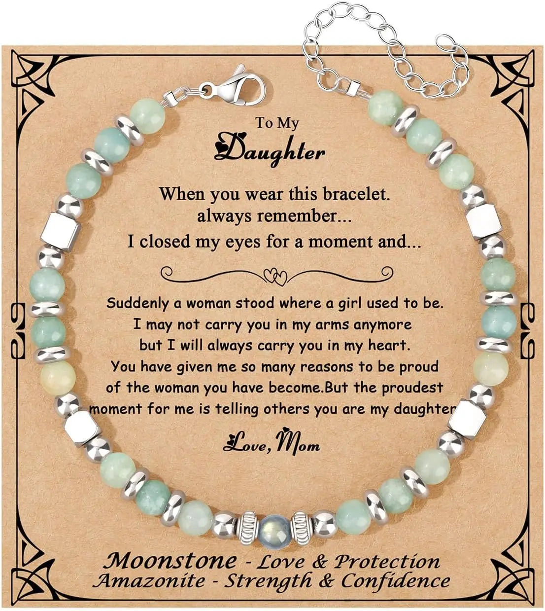 Mothers Day Birthday Christmas Valentines Graduation Gifts Amazonite Colorful Imperial Jasper Stainless Steel Beads Bracelets,