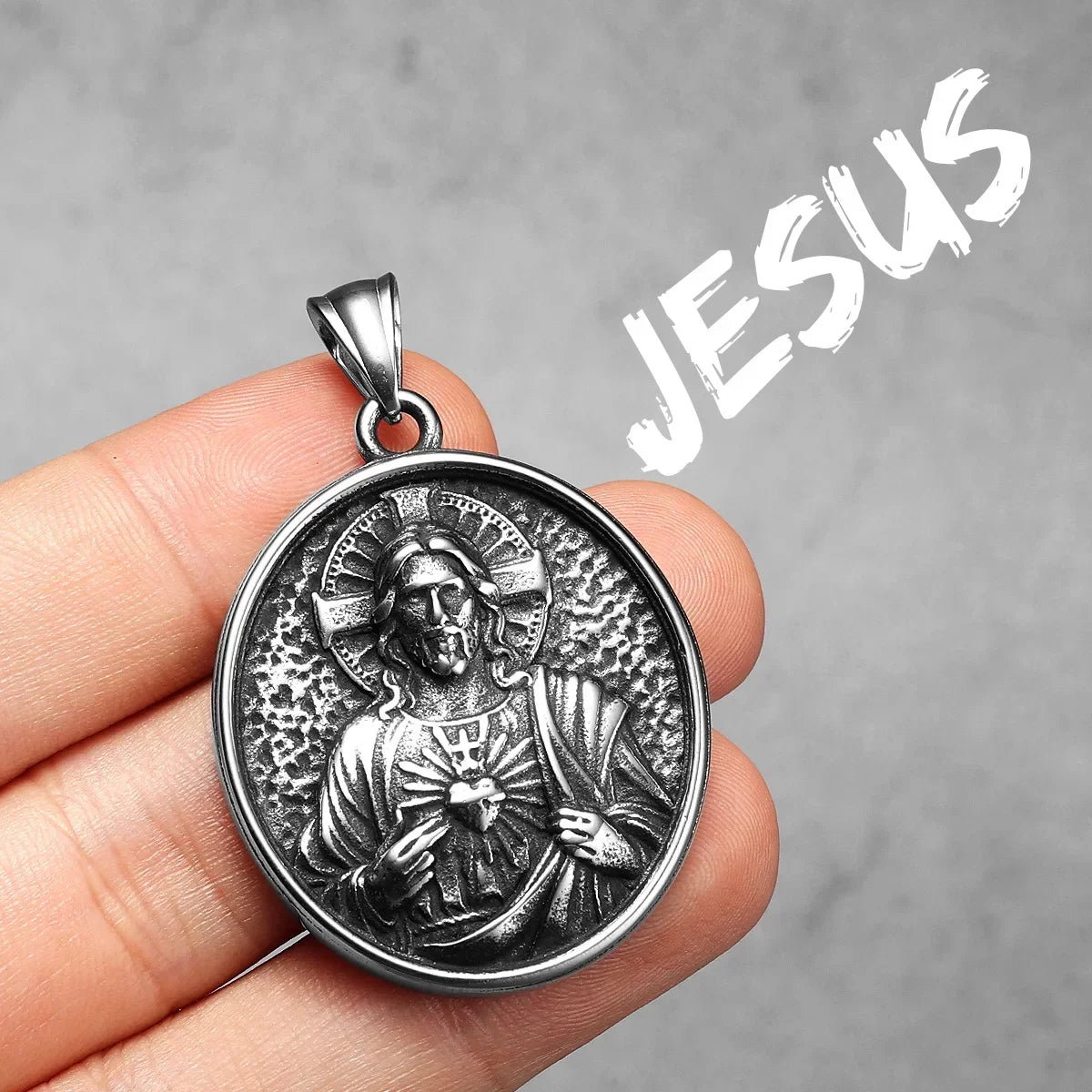 Virgin Mary Cross Powerful Amulets Stainless Steel Men Necklaces Pendant Chain Cool Thing for Girl Women Jewelry Gifts Wholesale