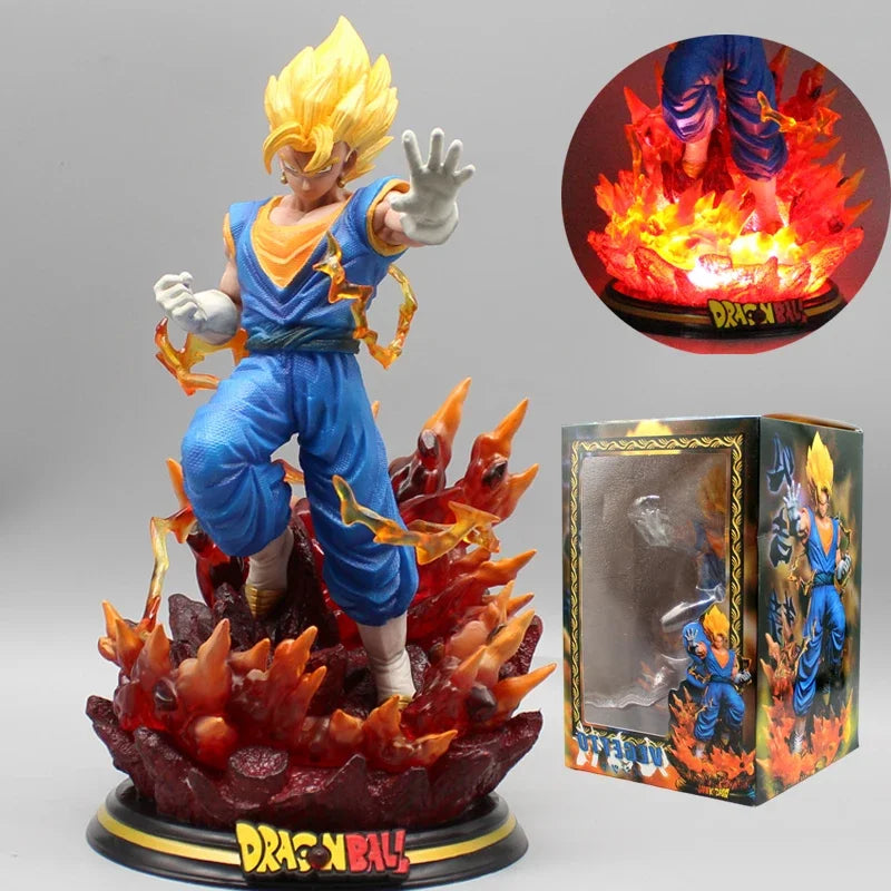 25cm Anime Vegetto Dragon Ball Figures GK Vegetto Action Figures with Light Tenth Bullet PVC Collection Model Toys Ornamen Gifts with box