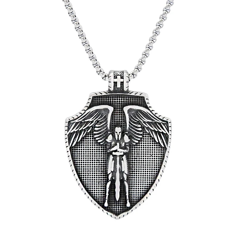 Stainless Steel St Michael Series Necklace Pendant for Men Women - Catholic Patron Saint Medal, Sacred Amulet Protection Gift