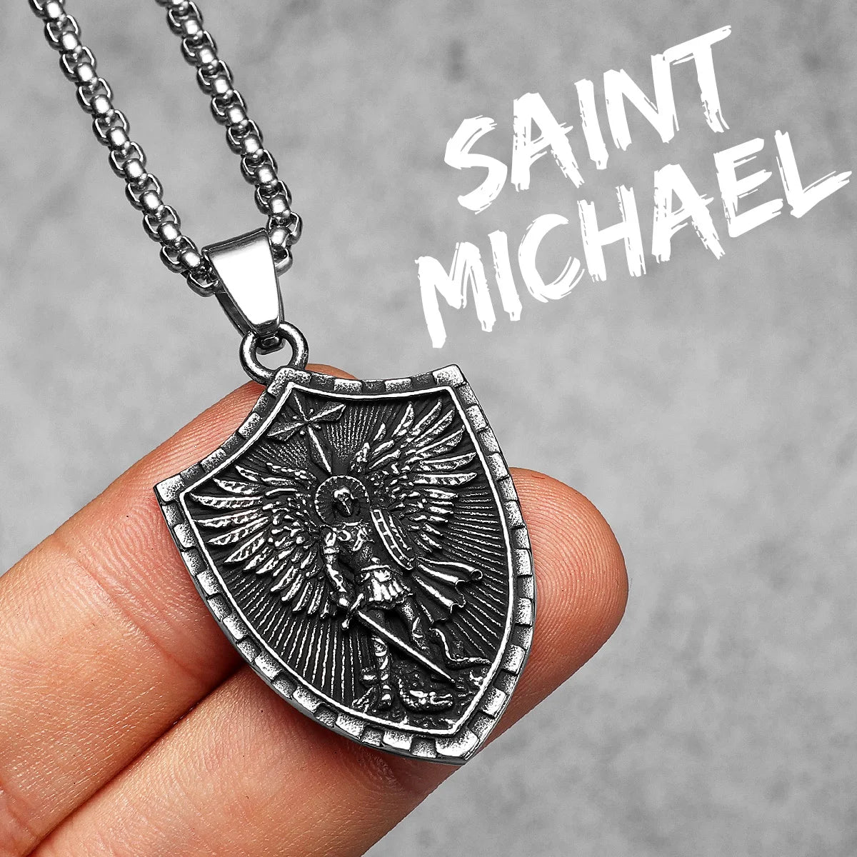 Arch Angel St.Michael Stainless Steel Men Necklaces Pendant Chain Amulet Vintage New In For Women Fashion Jewelry Gift Wholesale