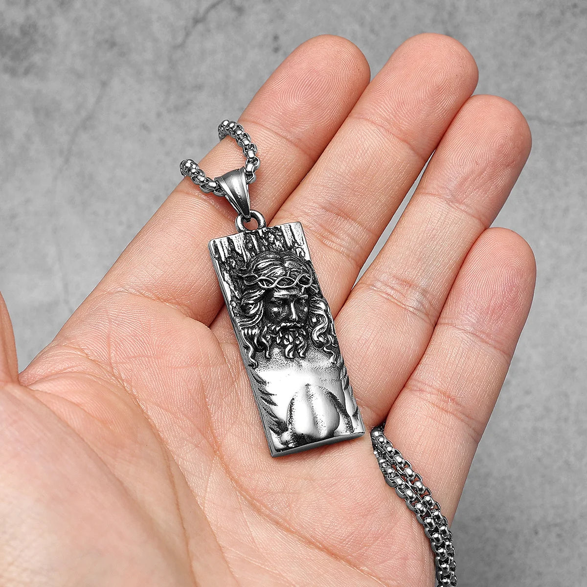 Jesus Retro Powerful Amulets Stainless Steel Men Necklaces Pendant Chain Punk For Women Fashion Jewelry Gifts Wholesale