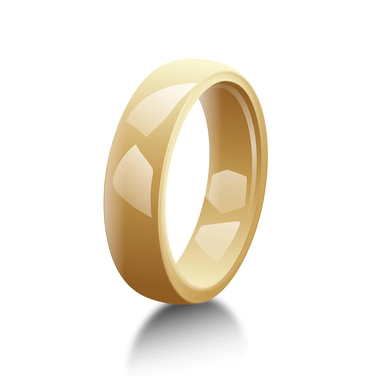 PINANNIE 6mm Wide Ceramic Ring for Men & Women, Wedding Band, Polished Jewelry Anniversary Gift for Him Her