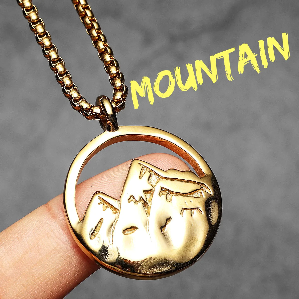 Snow Mountain Stainless Steel Men Necklace Pendant Chain Punk Simple For Women Fashion Jewelry Gifts Wholesale Dropshiping