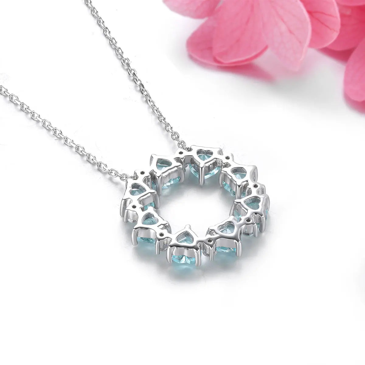 Colgantes de plata de ley con topacio azul cielo natural de 4,5 quilates, piedras preciosas auténticas para mujer, estilo romántico clásico, joyería fina, regalos.