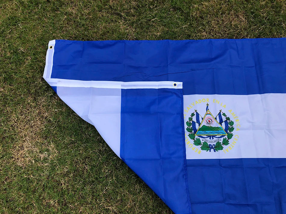SKY FLAG SV SLV El Salvador flag 90x150cm Patriotic Symbol Of El Salvador Flag polyester hanging banner For Decoration