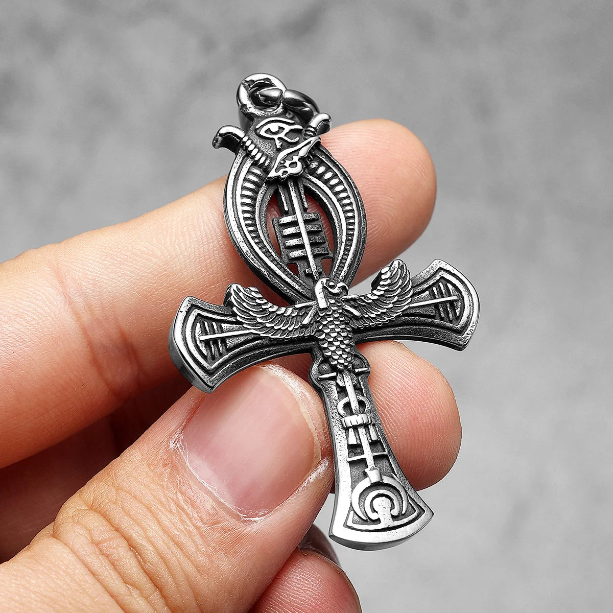 Crux Ansata Egyptian Cross Stainless Steel Men Necklaces Pendant Chain Punk For Women Fashion Jewelry Gift Wholesale Dropshiping