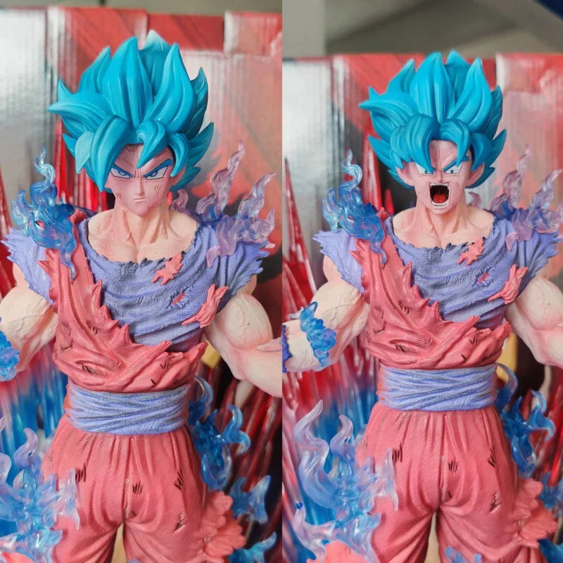 40cm Dragon Ball Anime Figure Super Saiyan God Blue Kaiouken Goku Action Figures Explosive Goku Pvc Model Statue Figurine Toys