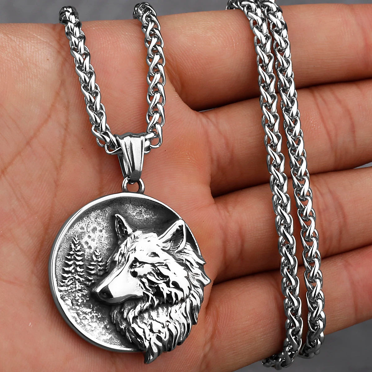 Viking Style Various Wolf Head Runes Original Stainless Steel Material Unisex Necklace Pendant Birthday Gift Factory Wholesale WJ 116