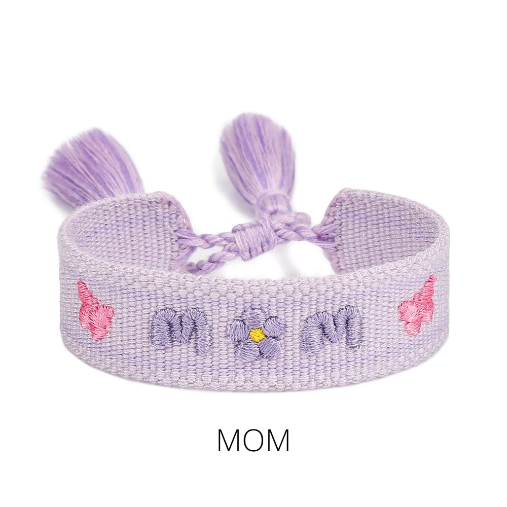 I LOVE YOU MOM, Tassel Handcrafted Beaded Bracelet, 18k Gold Heart, Perfect for Mother's Day, Birthday, or Gratitude Gifts