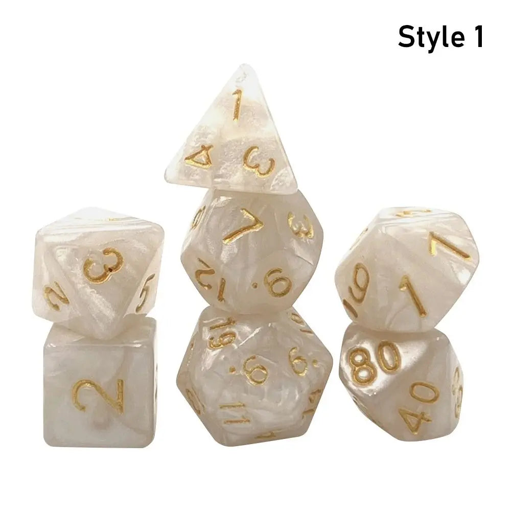 7Pc Colorful Digital Dice Resin Table Entertainment Tarot Game Party Toys Polyhedral for DND Dice Tabletop Role-Playing Supplies C1