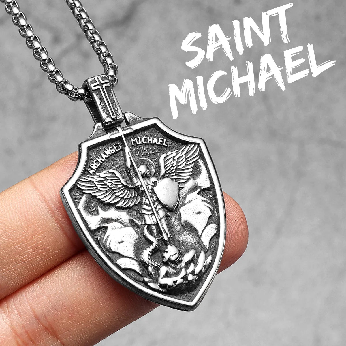 Arch Angel St.Michael Stainless Steel Men Necklaces Pendant Chain Amulet Vintage New In For Women Fashion Jewelry Gift Wholesale