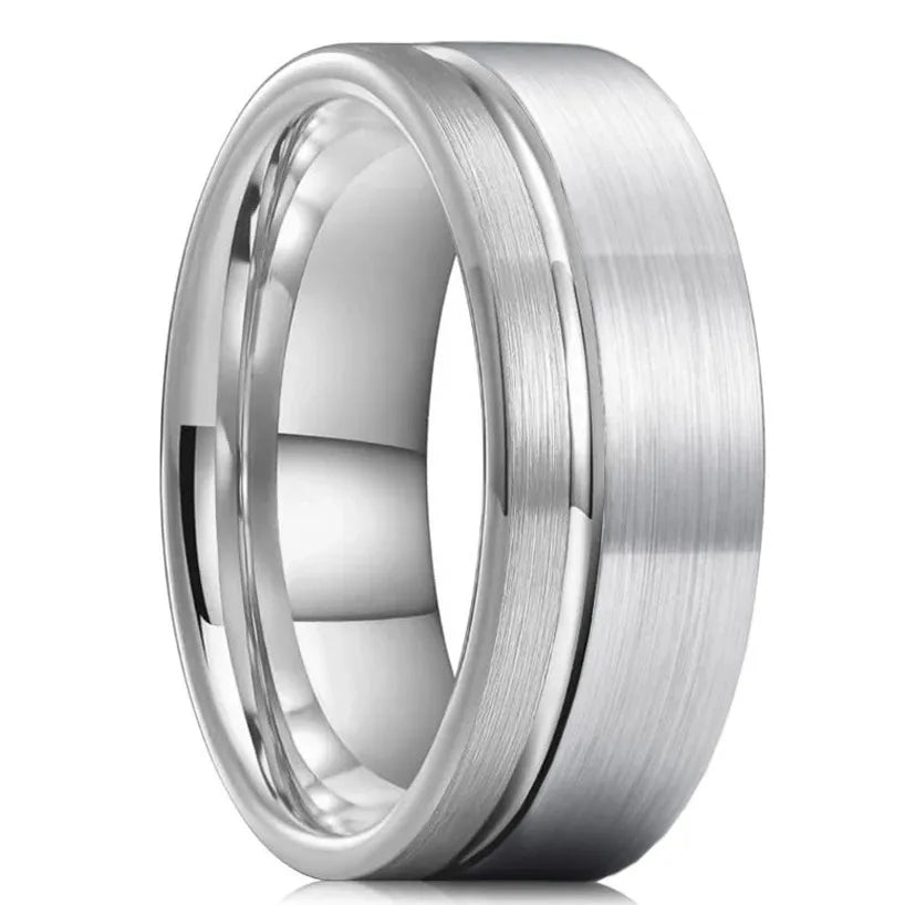 Fashion 8MM Men Stainless Steel Rings High Quality Silver Color Brushed Engagement Rings For Men Wedding Band Jewelry Wholesale