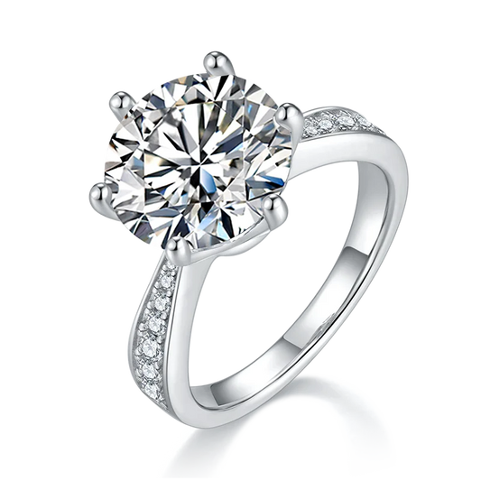 GEM'S BALLET 5.0Ct 11mm Colorless Moissanite 925 Sterling Silver Engagement Ring,Women's Moissanite Ring, Wedding Proposal Ring 925 Sterling Silver 5.0ct 11.0mm