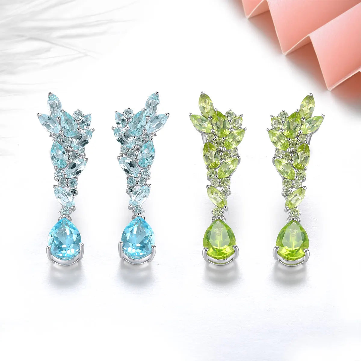 Natural Sky Blue Topaz Sterling Silver Stud Earring 5.8 Carats Genuine Topaz Gemstone Women Elegant Fine Jewelrys Birthday Gifts
