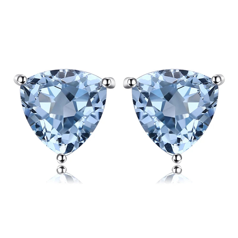 JewelryPalace Natural Garnet Amethyst Citrine Peridot Blue Topaz 925 Sterling Silver Stud Earrings for Women Gemstone Jewelry