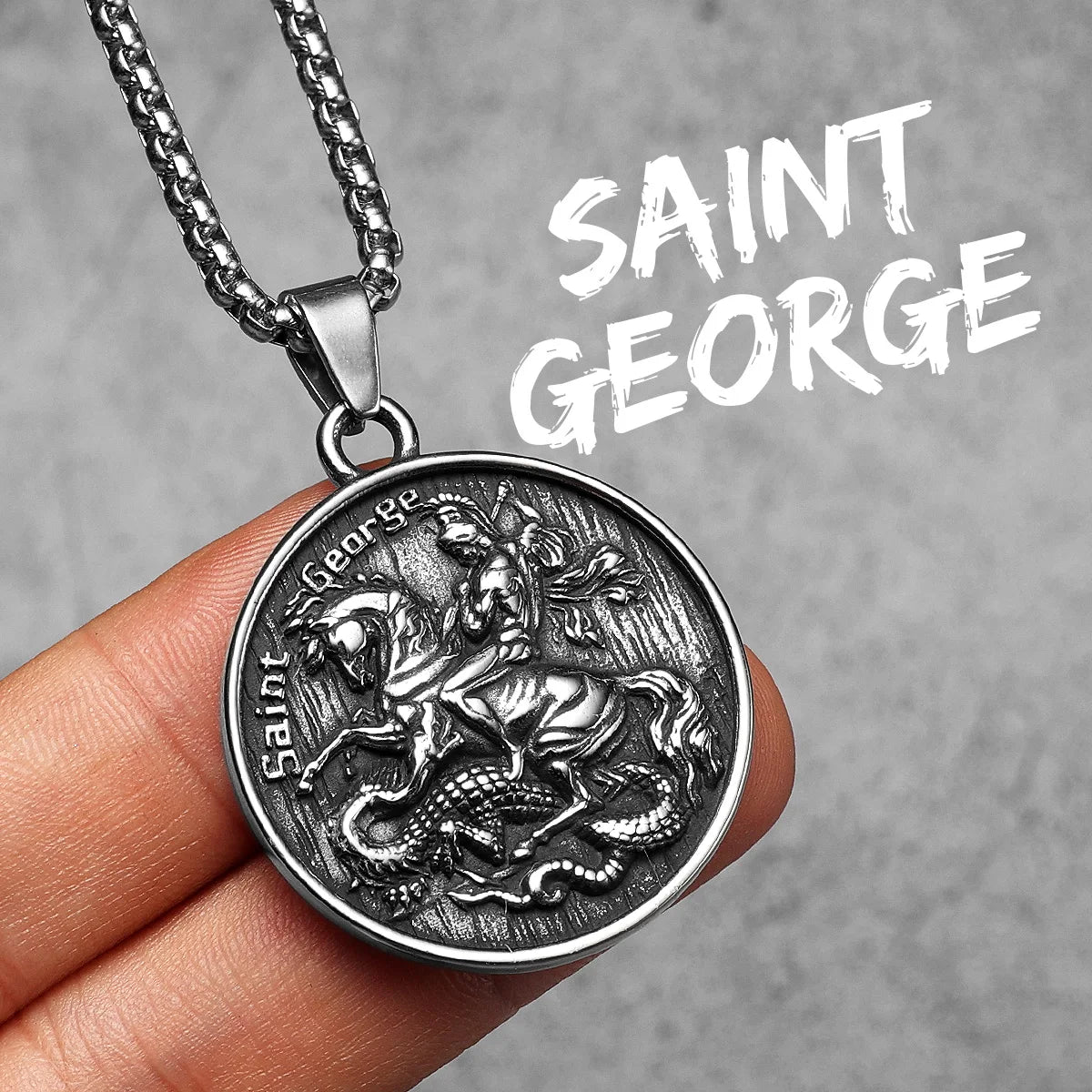 Angel St.Michael Satan Stainless Steel Men Necklaces Pendant Chain Powerful Amulet Vintage For Women Jewelry Gifts Wholesale